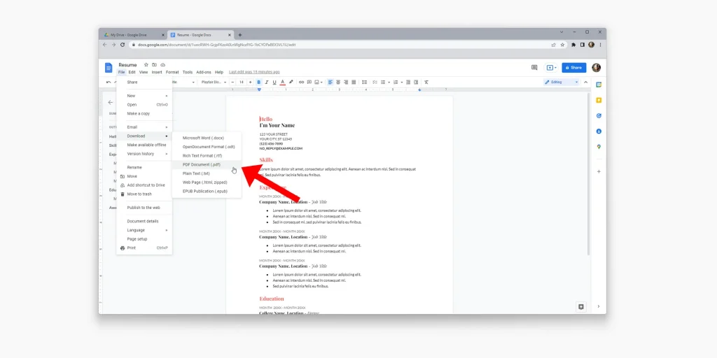 Google Drive: شرح تصدير المستندات النصية كملفات PDF 22 Google Drive: شرح تصدير المستندات النصية كملفات PDF 9
