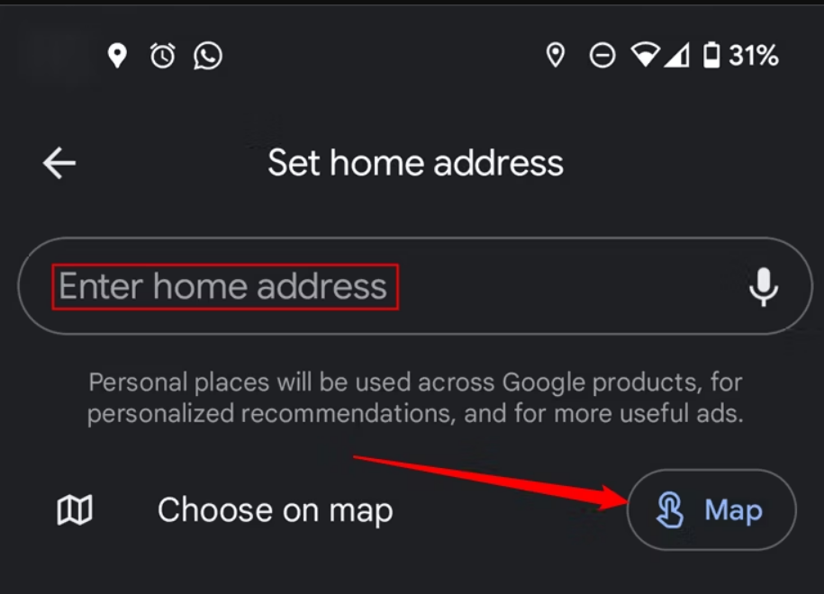 Google Maps - كيف تقوم بتحديد عنوان منزلك او تغييره 4