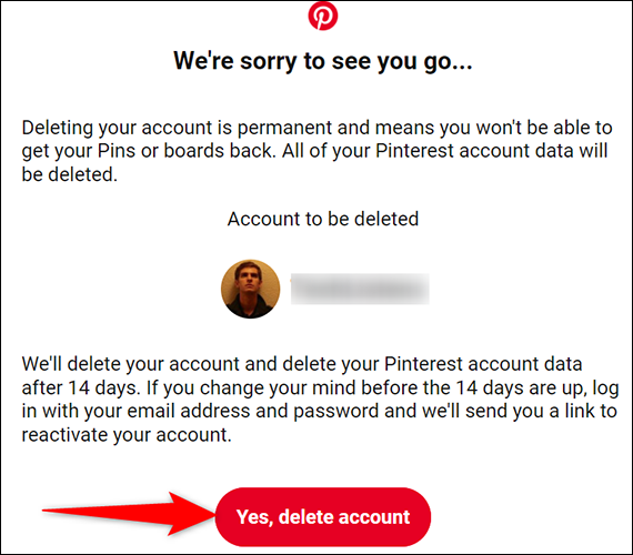 طريقة حذف حسابك في تطبيق Pinterest 21