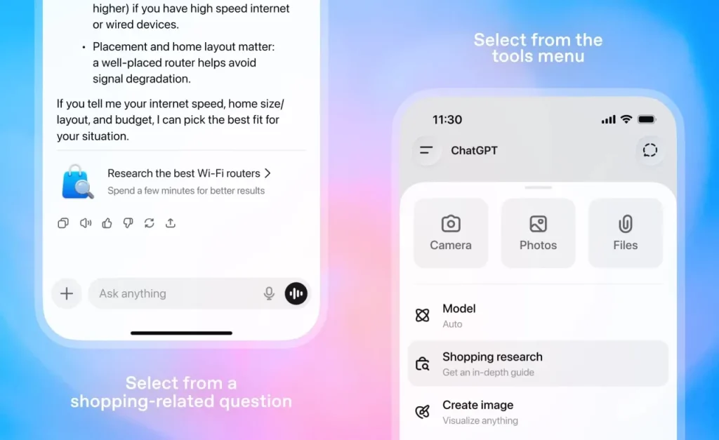 ChatGPT تطرح ميزة بحث التسوق لتسهيل اتخاذ قرارات الشراء