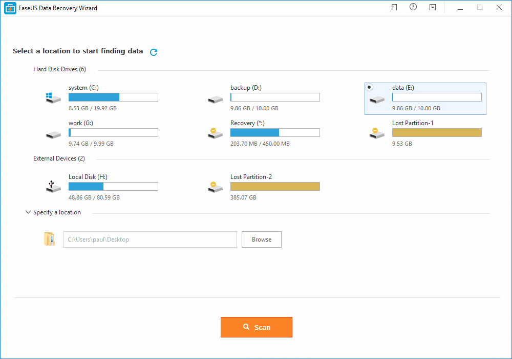 EaseUS Data Recovery : الطريقة الافضل لاسترجاع بياناتك المحذوفه 1