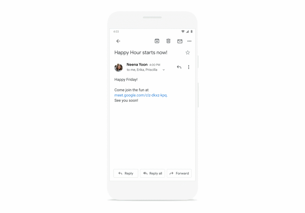 Google Meet يصل الى تطبيق جيميل للأندرويد واي او اس 11 Google Meet تأتي الى تطبيق جيميل للأندرويد واي او اس