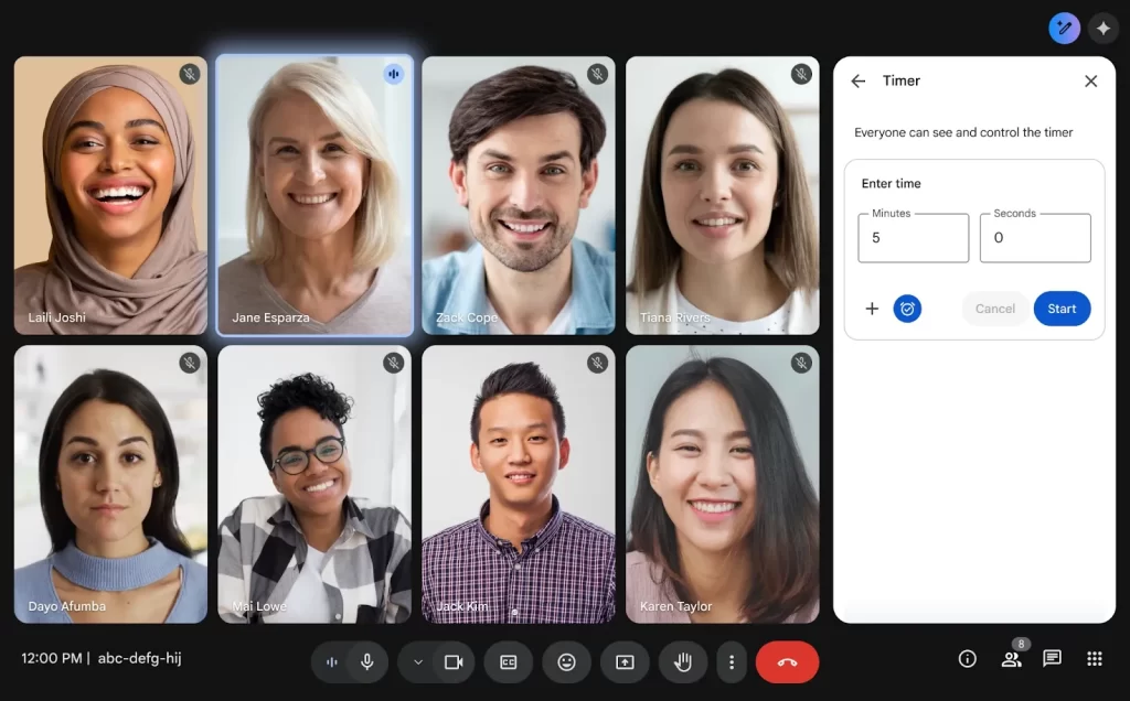Google Meet يضيف ميزة المؤقت الزمني عبر الويب