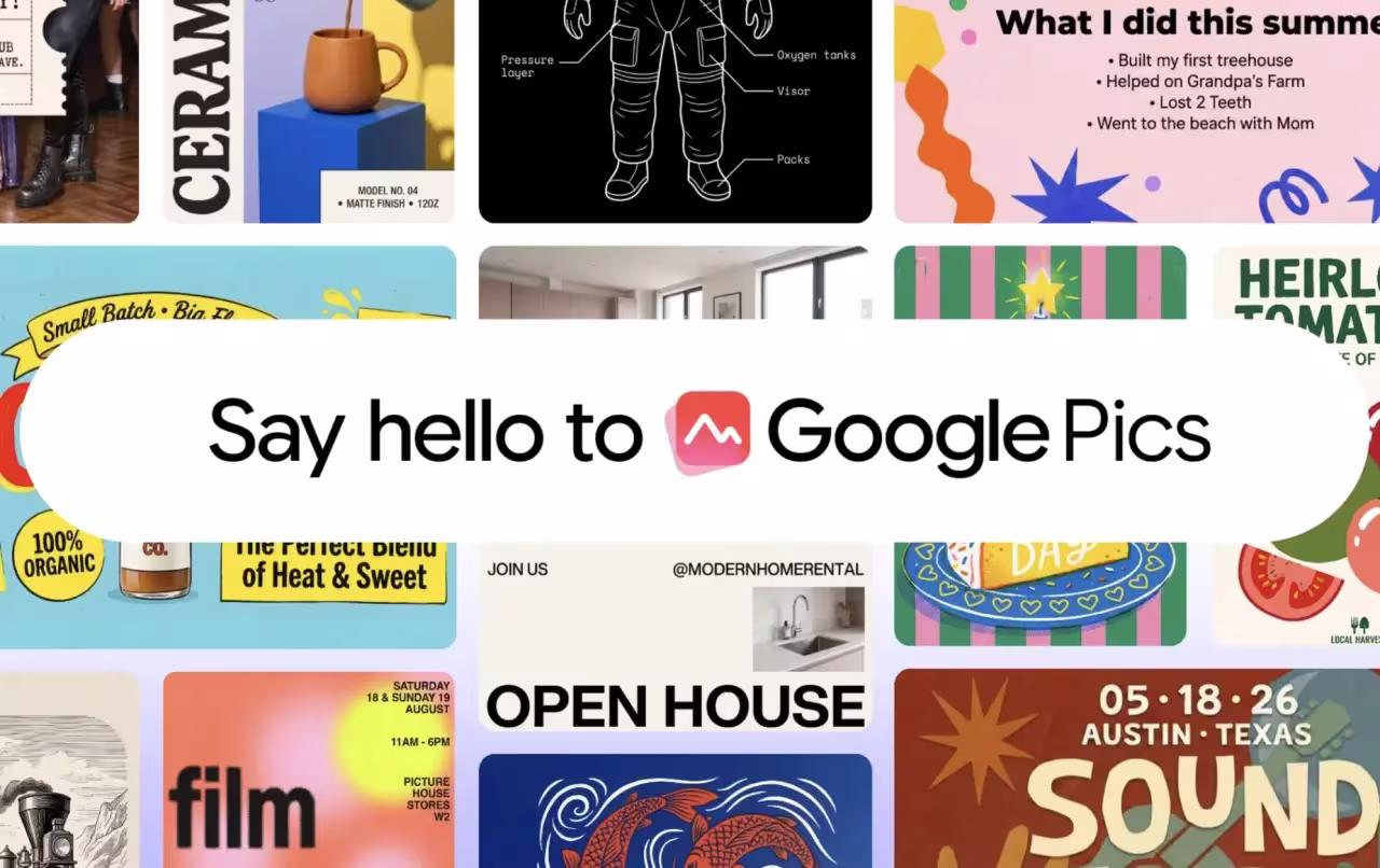 Google Pics أداة جديدة من جوجل لمنافسة Canva وAdobe Express 1 Google Pics أداة جديدة من جوجل لمنافسة Canva وAdobe Express