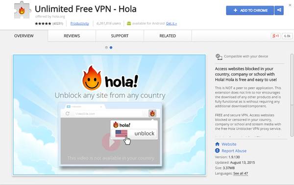 5 اضافات (VPN) لمتصفح جوجل كروم لحمايتك على الانترنت 12 5 اضافات (VPN) لمتصفح جوجل كروم لحمايتك على الانترنت 1