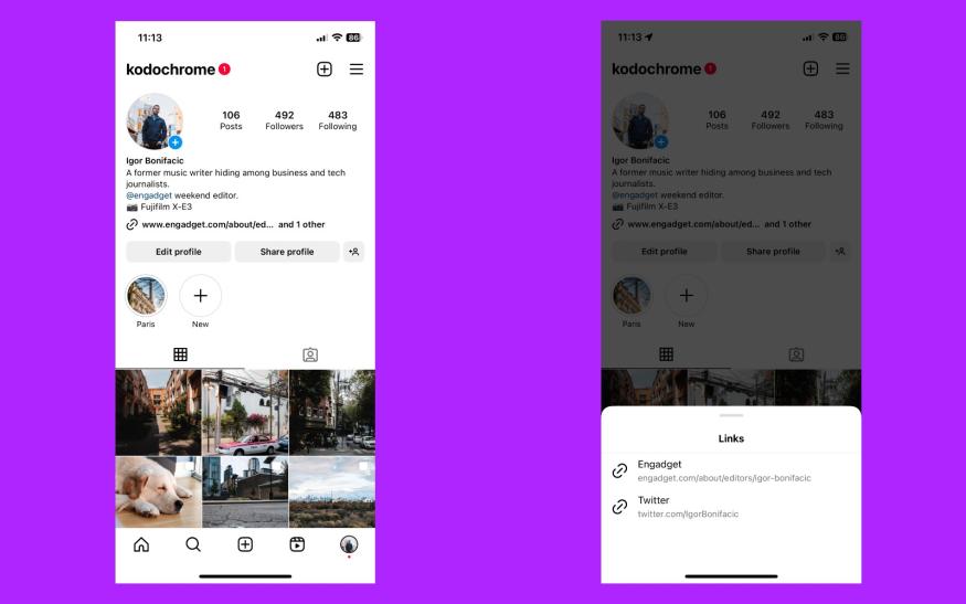 Instagram يتيح لك الان اضافة 5 روابط في ملفك الشخصي