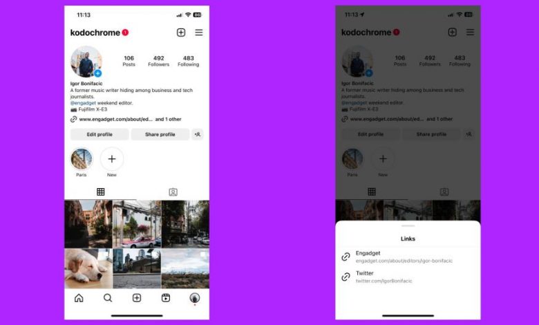 Instagram يتيح لك الان اضافة 5 روابط في ملفك الشخصي