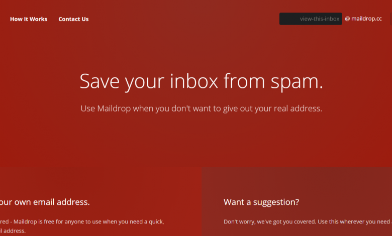 Maildrop خدمة بريد مجانية للحصول على عنوان بريدي مؤقت