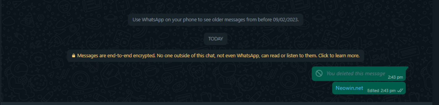 WhatsApp Web تتيح الان تعديل الرسائل 13 WhatsApp Web تتيح الان تعديل الرسائل 2