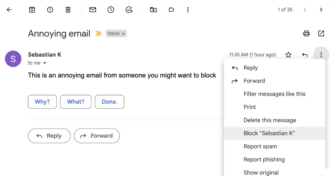 Gmail - كيف يمكنك منع بريد الكتروني من مراسلتك في 6 خطوات سهلة 11