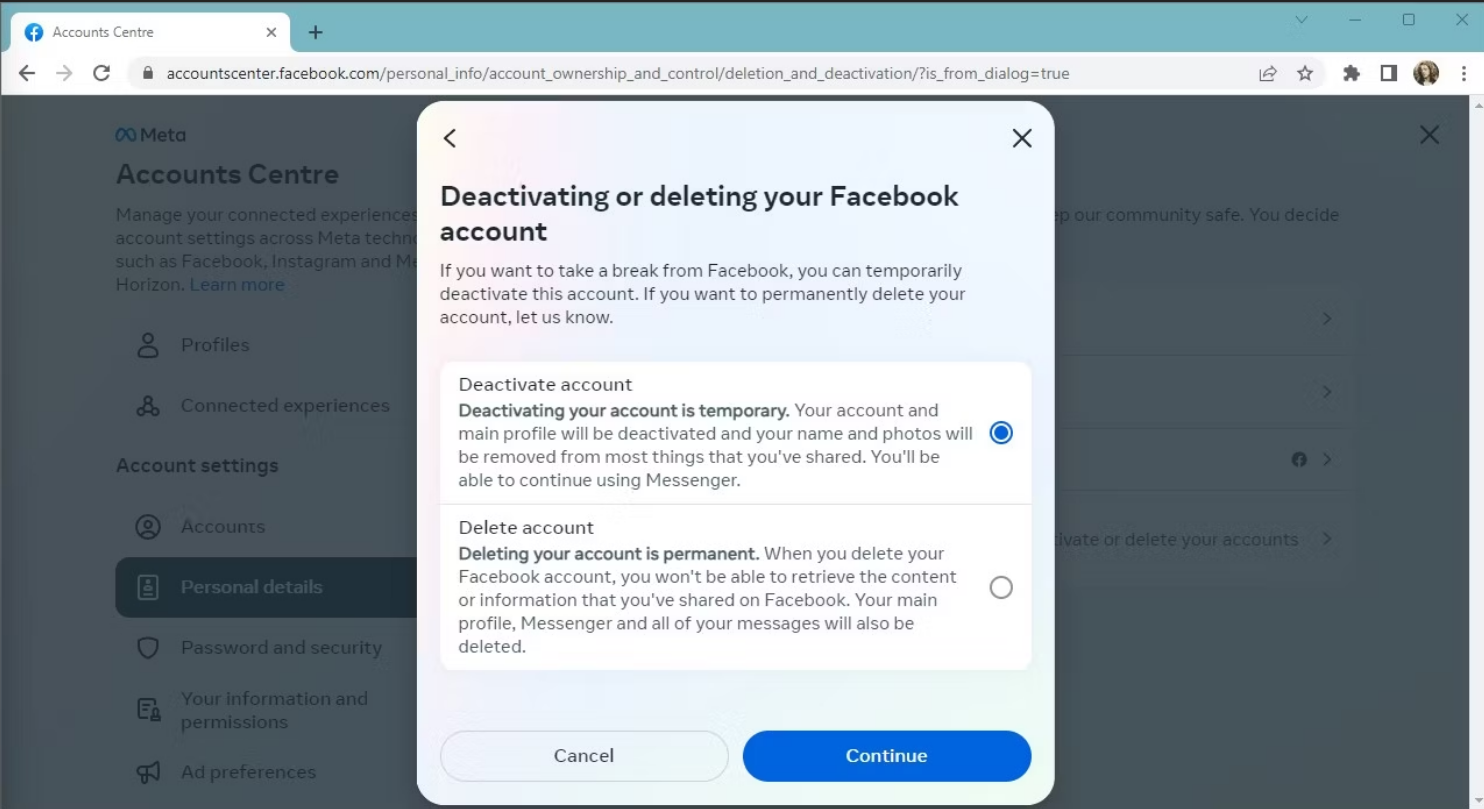 فيسبوك - كيف تقوم بإلغاء تنشيط حسابك 4