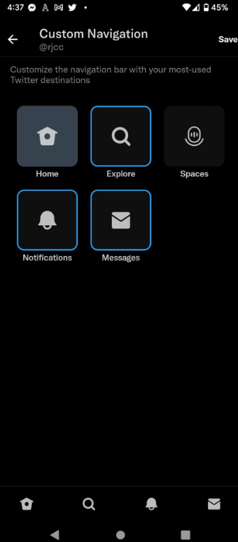 Twitter Blue تجلب ميزة تخصيص البار السفلي لمستخدمي الأندرويد 16 Twitter Blue تجلب ميزة تخصيص البار السفلي لمستخدمي الأندرويد 3