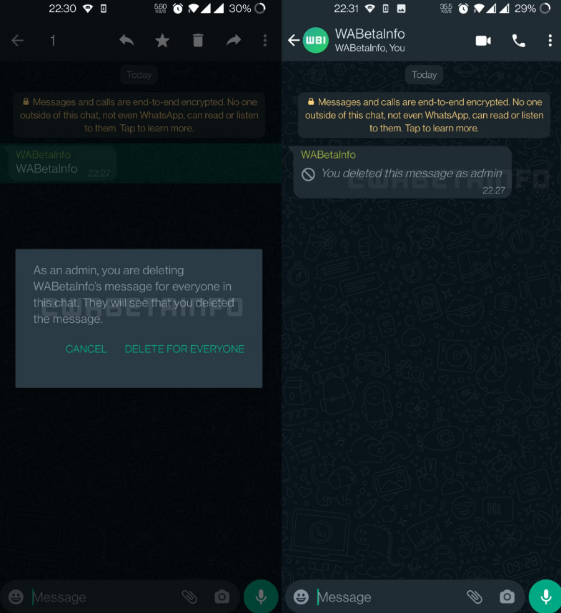 WhatsApp سيتيح لمديري المجموعات حذف رسائل الاعضاء 16 WhatsApp سيتيح لمديري المجموعات حذف رسائل الاعضاء 3