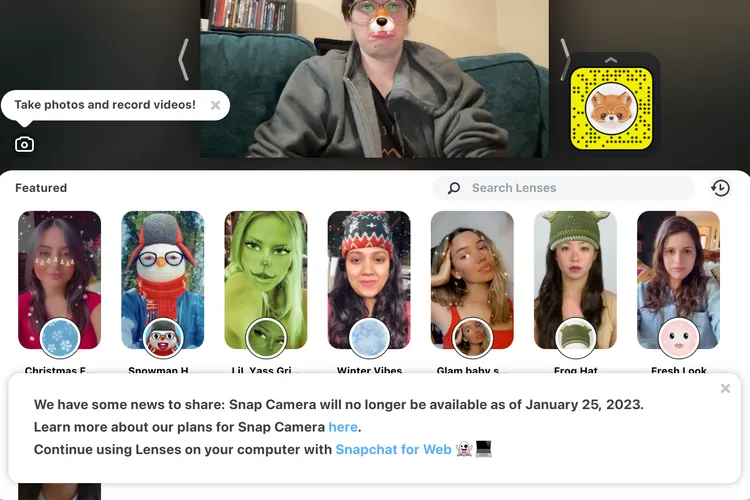 Snap تغلق تطبيق اضافة الفلاتر على مكالمات Zoom يوم 25 يناير