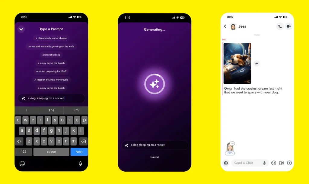 Snapchat يطلق أداة لتحويل النص الى صور