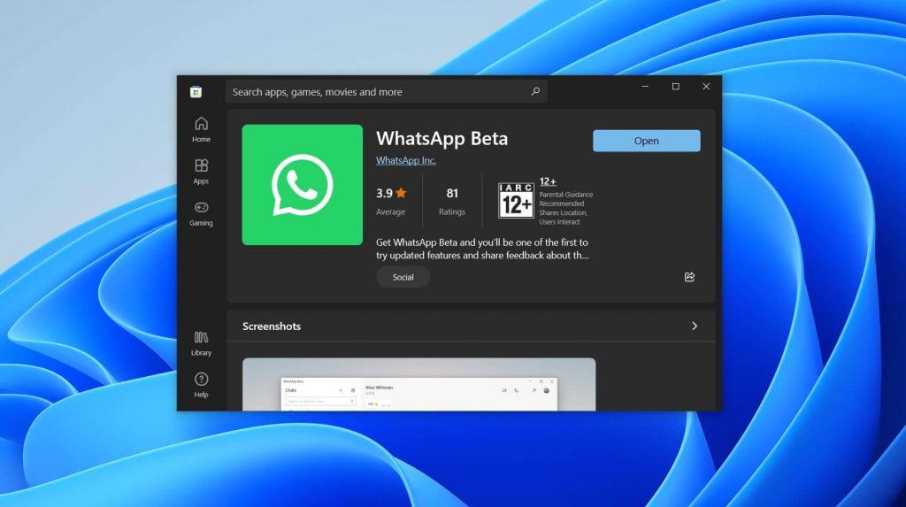 WhatsApp Beta على متجر مايكروسوفت يضيف ميزة مهمة مفقودة