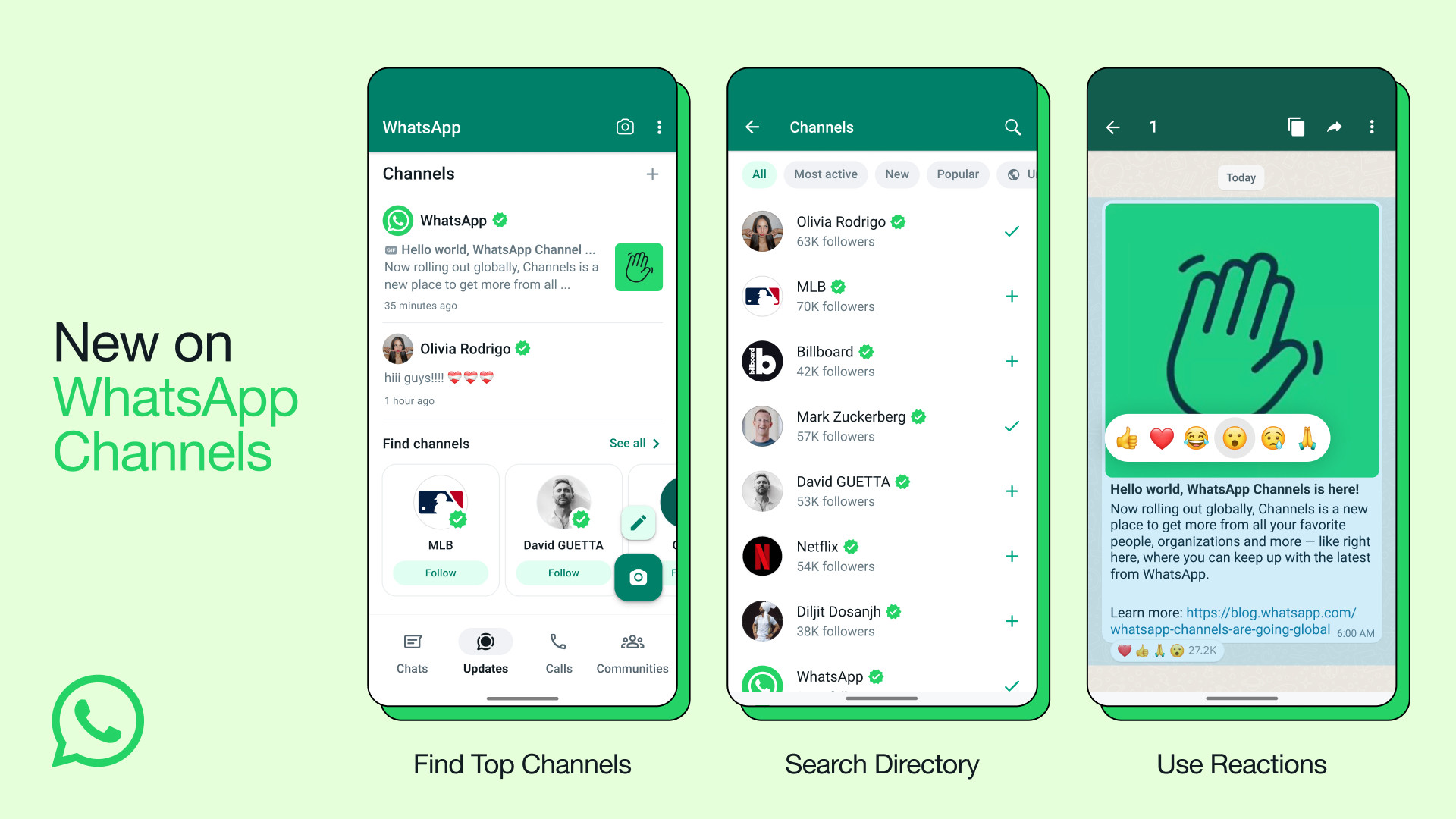 WhatsApp يبدأ في طرح ميزة القنوات في جميع أنحاء العالم 1 WhatsApp يبدأ في طرح ميزة القنوات في جميع أنحاء العالم