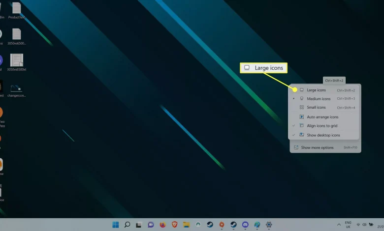 Windows 11 - كيف تغير حجم الايقونات على سطح المكتب