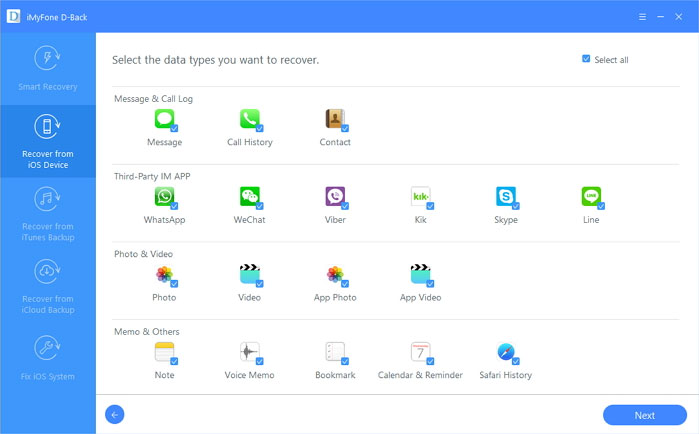 شرح طريقة استرجاع البيانات عبر iMyFone D-Back iPhone Data Recovery 9