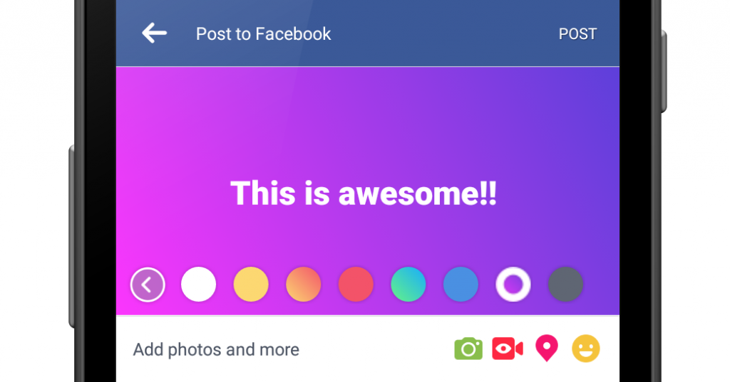 الان يمكنك الكتابة بخلفيات ملونة للفيس بوك (الايفون ونسخة الويب) 5