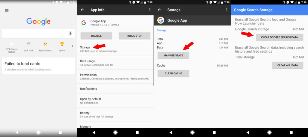 كيف تحل مشكلة (Failed to load cards) في تطبيق Google Now 6