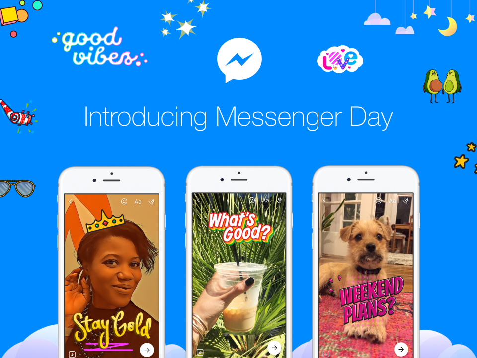 فيس بوك ماسنجر تطلق (Messenger Day) : اقتباس جديد من سناب شات 5