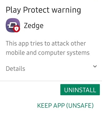 متجر جوجل بلاي يحذر من تطبيق ZEDGE للخلفيات والنغمات 1