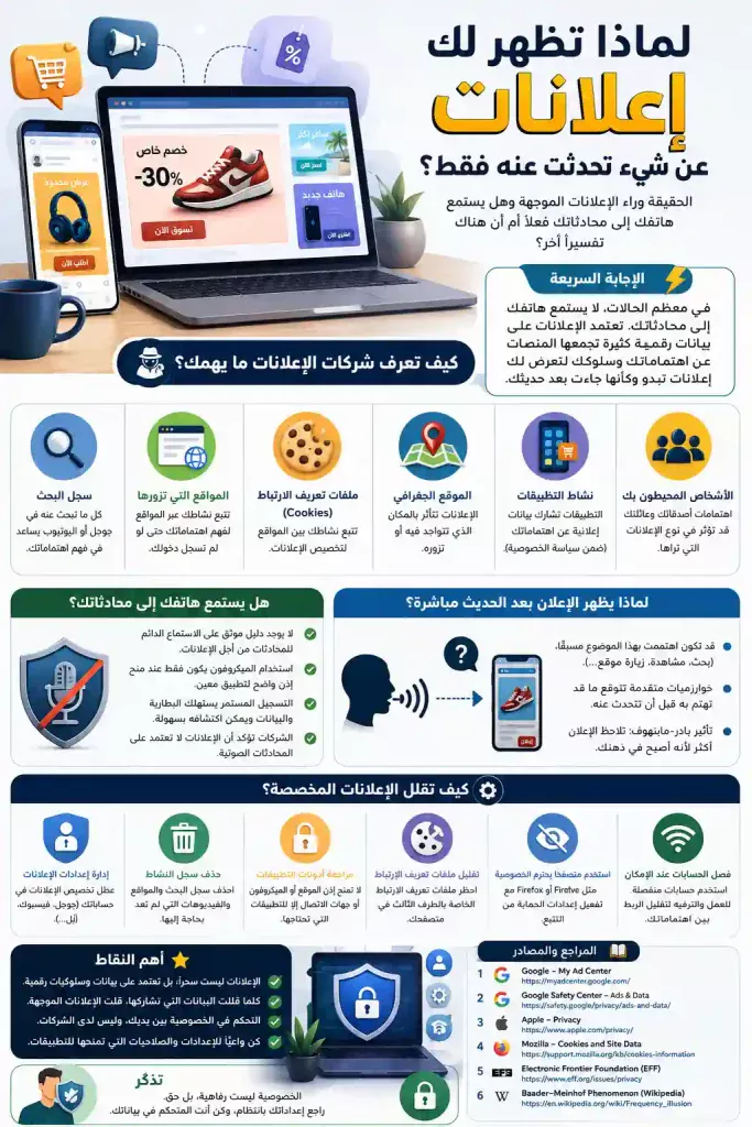لماذا تظهر لك إعلانات عن شيء تحدثت عنه فقط؟ 1 لماذا تظهر لك إعلانات عن شيء تحدثت عنه فقط؟ 1