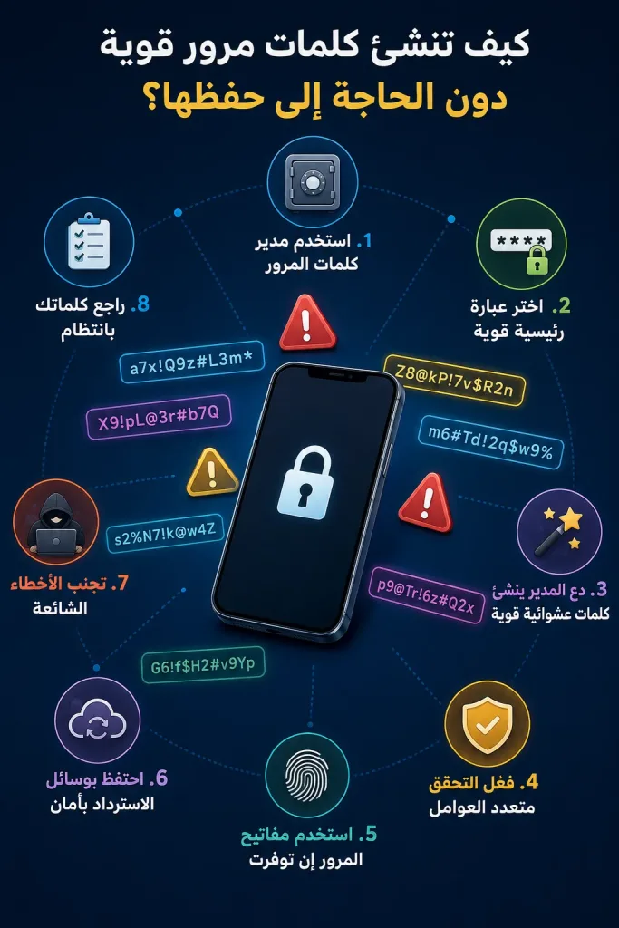 كيف تنشئ كلمات مرور قوية دون الحاجة إلى حفظها؟ 2 كيف تنشئ كلمات مرور قوية دون الحاجة إلى حفظها؟ 1