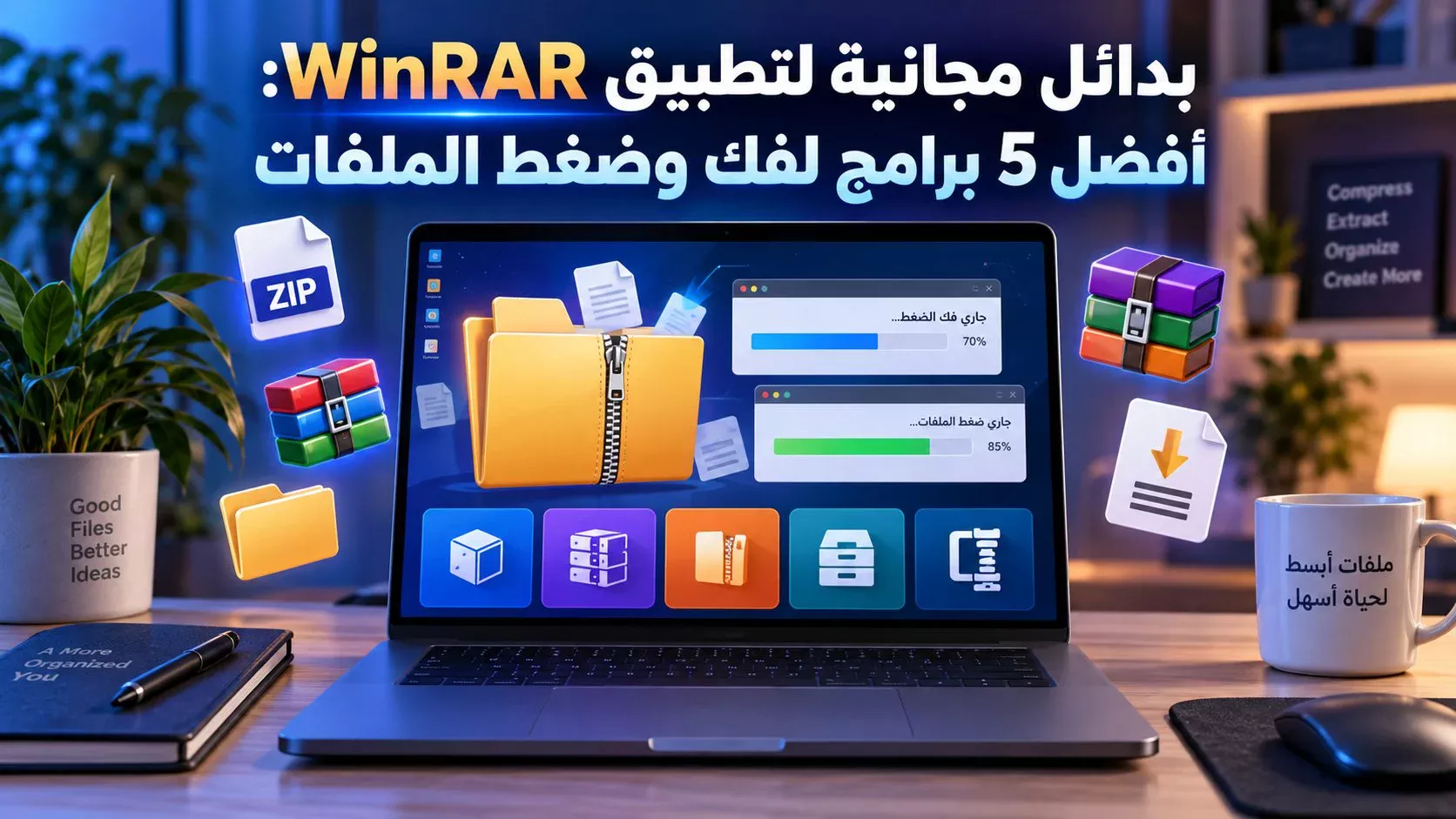 بدائل مجانية لتطبيق WinRAR: أفضل 5 برامج لفك وضغط الملفات 1 بدائل مجانية لتطبيق WinRAR: أفضل 5 برامج لفك وضغط الملفات