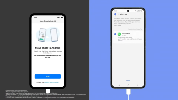 أداة نقل واتس اب من iOS إلى أندرويد متاحه الان لهواتف سامسونج