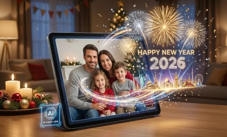 الذكاء الاصطناعي يصمم لك بطاقة التهنئة بالعام الجديد