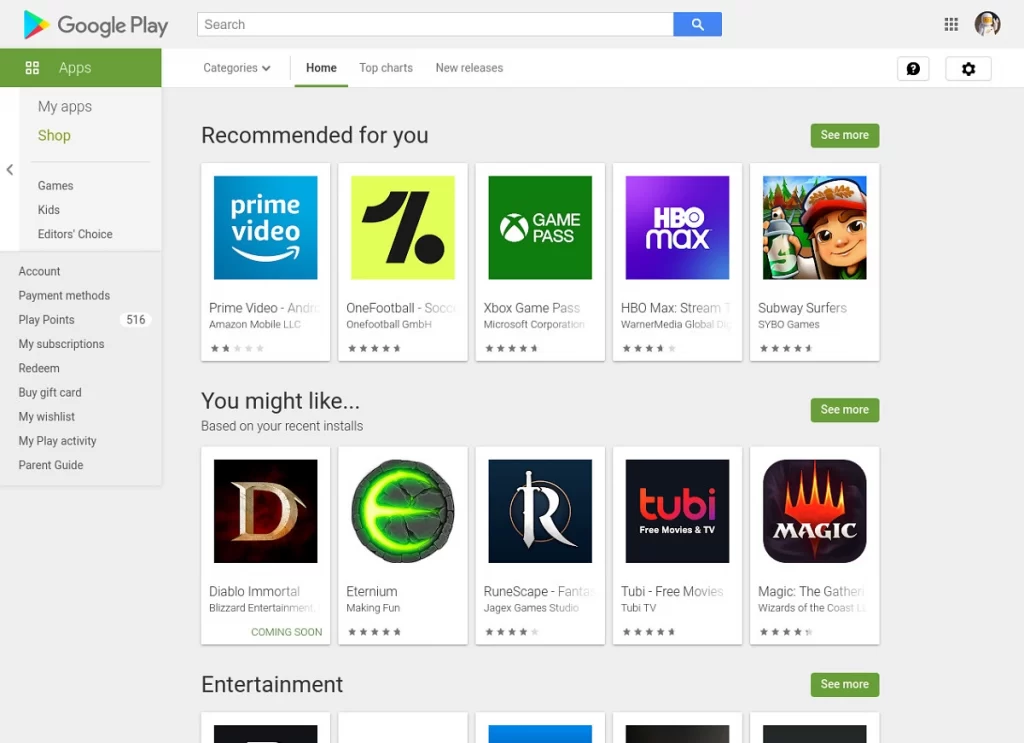 جوجل تختبر شكل جديد لمتجر Play Store على الويب 6