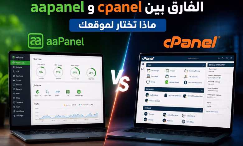 الفارق بين aaPanel و cPanel: ماذا تختار لموقعك؟