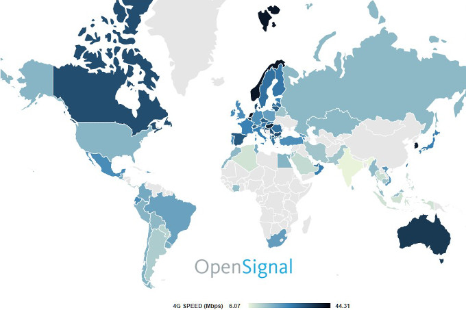 الكشف عن خريطة أقوى شبكات الـ 4G في العالم 1 الكشف عن خريطة أقوى شبكات الـ 4G في العالم