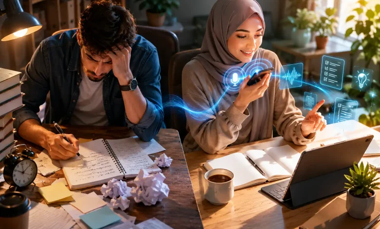الملاحظات الصوتية بدل الكتابة: كيف تزيد انتاجيتك في 2026
