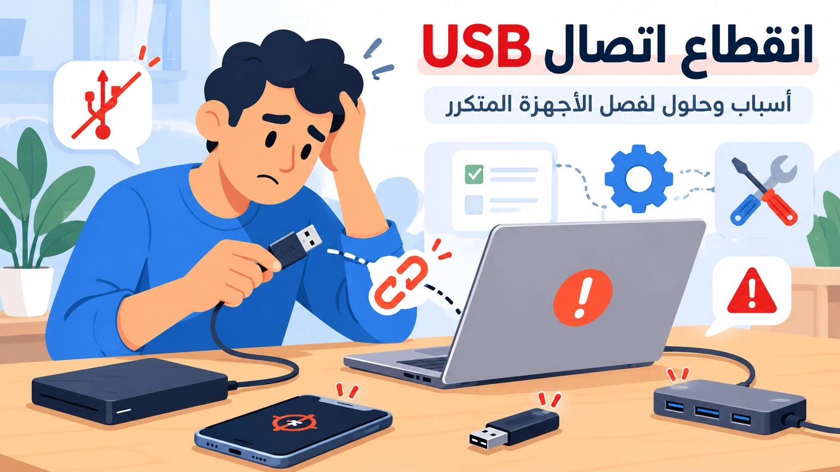 انقطاع اتصال USB: 9 أسباب وحلول لفصل الأجهزة المتكرر