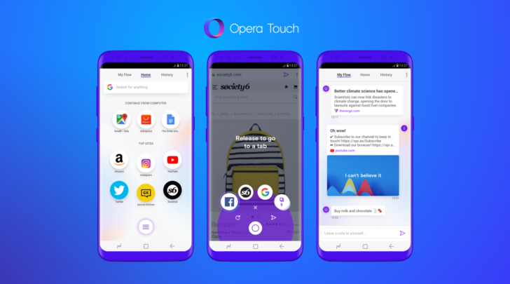 اوبرا تطلق متصفح Touch المخصص للهواتف الذكية