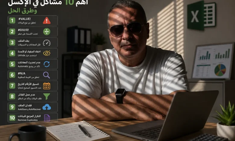 أهم 10 مشاكل في الإكسل وطرق الحل