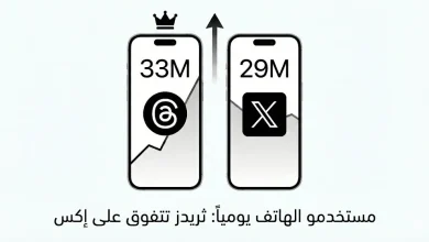 تجاوز منصة ثريدز لـ إكس في عدد مستخدمي الهاتف المحمول
