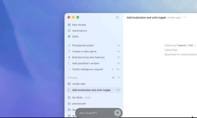 تطبيق Codex للبرمجة بالذكاء الاصطناعي متاح لمستخدمي macOS
