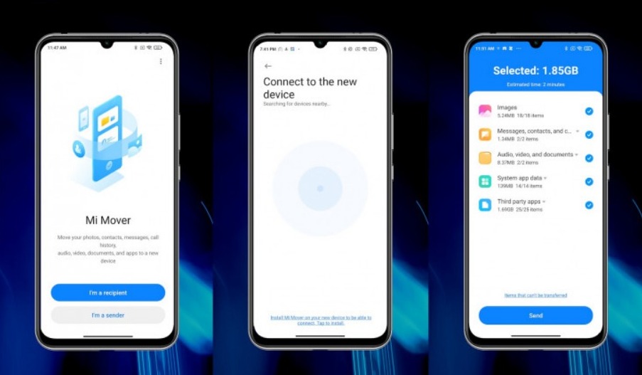 تطبيق Mi Mover متاح على جوجل بلاي الان لنقل بياناتك الى هواتف شاومي