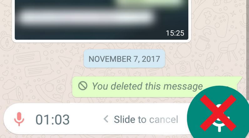 تطبيق واتس اب يختبر ارسال مقطوعه صوتية بدون استمرار الضغط على أيقونة المايك