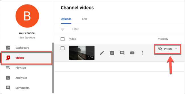 كيف تخفي أي فيديو خاص بك من اليوتيوب (أسهل طريقة) 1