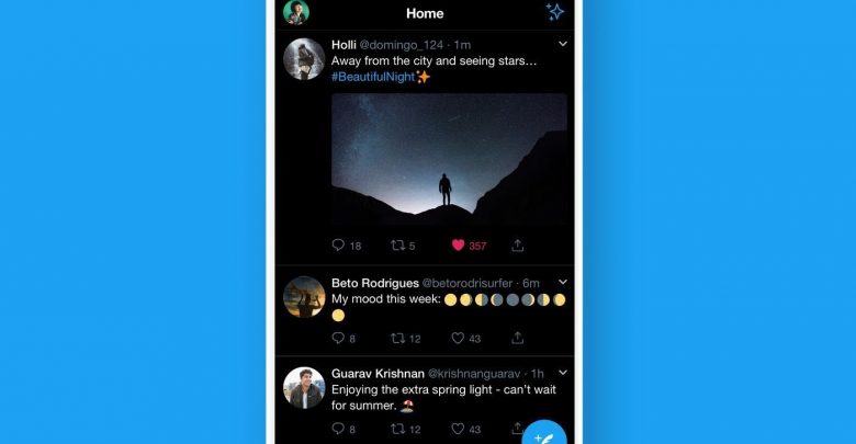 تويتر تمنح تطبيقها على متجر آبل وضع المود الليل الحقيقي