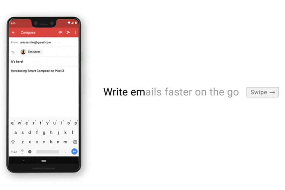 جوجل ترسل تقنية Smart Compose في بريد جيميل الى هاتف بيكسل 3 1 جوجل ترسل تقنية Smart Compose في بريد جيميل الى هاتف بيكسل 3