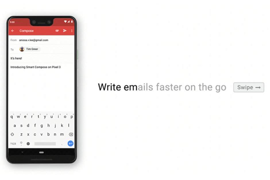جوجل ترسل تقنية Smart Compose في بريد جيميل الى هاتف بيكسل 3