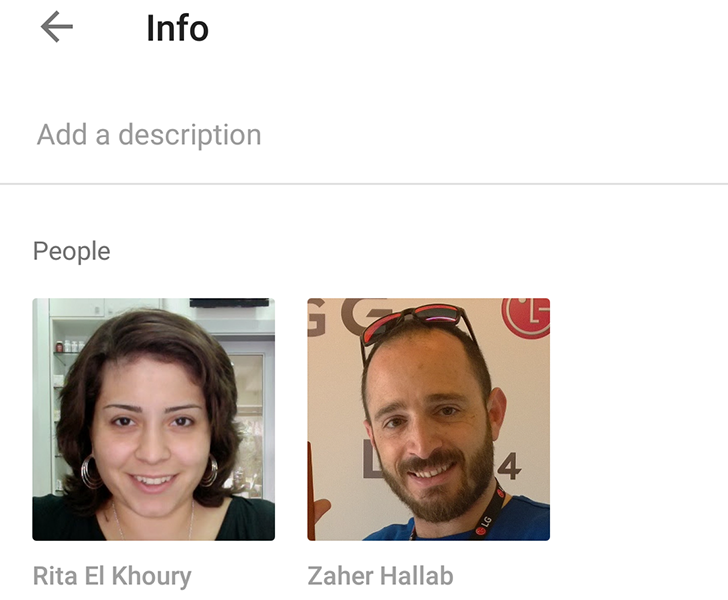 تطبيق صور جوجل يتعرف على الوجوة الموجودة في الصور ويعرض لك اسماءها 5