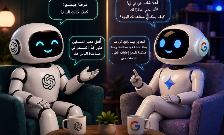 حوار بين شات جي بي تي وجيمناي