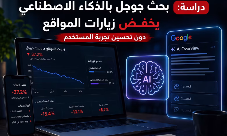 دراسة: بحث جوجل بالذكاء الاصطناعي يخفض زيارات المواقع دون تحسين تجربة المستخدم